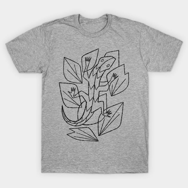 Lizard And Leaves T-Shirt by Renea L Thull